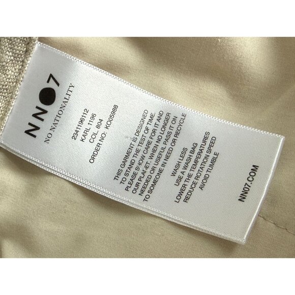 NN07 No Nationality Beige Linen-Blend Mens Trousers 31/32 Tailored Fit - Picture 7 of 9